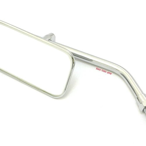 Motorcycle Rectangular Chrome 10mm Screw In Mirror Honda Kawasaki Suzuki Yamaha