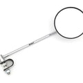 4" Chrome Clamp-On Mirror - 10" Long Stem - Honda Kawasaki Yamaha Suzuki Harley
