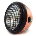 6.5" Side Mount H4 Halogen Motorcycle Headlight w/ Grill - Bronze Black