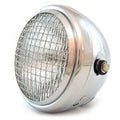 6.5" Side Mount H4 Halogen Motorcycle Headlight w/ Grill - Chrome