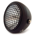 6.5" Side Mount H4 Halogen Motorcycle Headlight w/ Grill - Matte Black