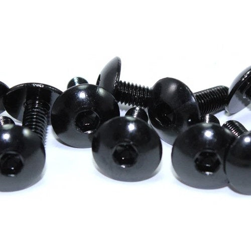 10 Pack m5 x 16mm Black Anodised Aluminium Fairing Bolts Motorcycle Bolt Screws