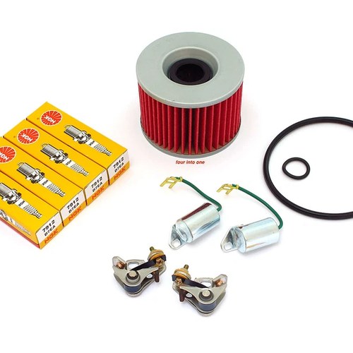 Tune Up Kit - 1969 - 1978 Honda CB750 - Oil Filter D8EA Spark Plugs Points