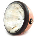 7" Custom Side Mount Motorcycle Headlight - Bronze Matte Black Clear H4 Halogen