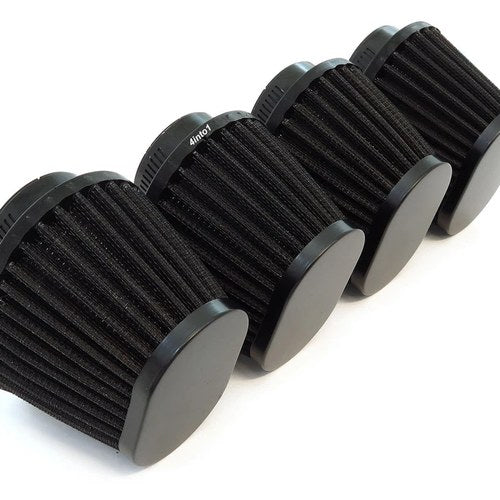 Set of 4 Black Performance Oval Pod Filters - 39mm - Honda CB750 Kawasaki Suzuki