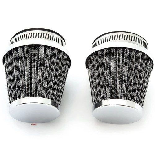 2 Chrome Performance Air Filter Pods - 52mm - CB350 CB360 CB450 CB500T twins