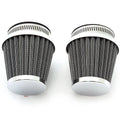 2 Chrome Performance Air Filter Pods - 52mm - CB350 CB360 CB450 CB500T twins