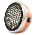 7" Side Mount Motorcycle Headlight w/ Grill Bronze Chrome Black Clear H4 Halogen