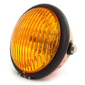 5.75" Side Mount Halogen Motorcycle Headlight - Bronze - Matte Black - Amber