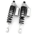 Silver & Black Remote Reservoir Motorcycle Shocks - Eye To Clevis - 350mm 360mm