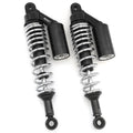 Black & Chrome Remote Reservoir Motorcycle Shocks - Eye To Eye - 340mm - 350mm
