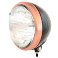 7" Custom Bottom Mount Motorcycle Headlight Gloss Black Bronze Clear H4 Halogen
