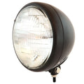 7" Bottom Mount Motorcycle Headlight Spotlight - Matte Black - Clear H4 Halogen