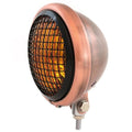 5.75" Motorcycle Bottom Mount Headlight w/ Grill - Bronze Gloss Black Amber