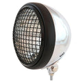 7" Bottom Mount Motorcycle Headlight w/ Grill - Chrome Black Clear H4 Halogen