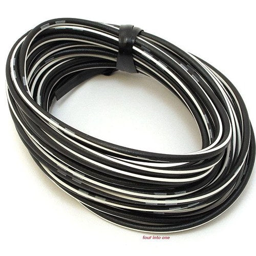 OEM Colored Electrical Wire 18 Gauge - 13' Roll - Black / White Stripe