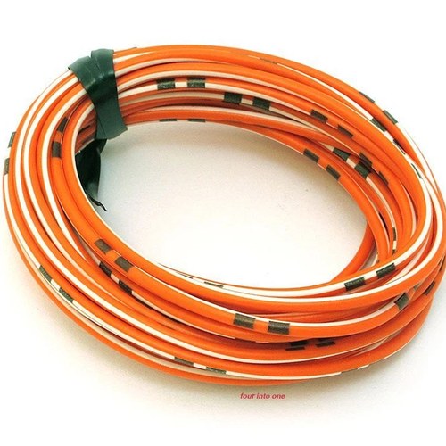 OEM Colored Electrical Wire 18 Gauge - 13' Roll - Orange / White Stripe