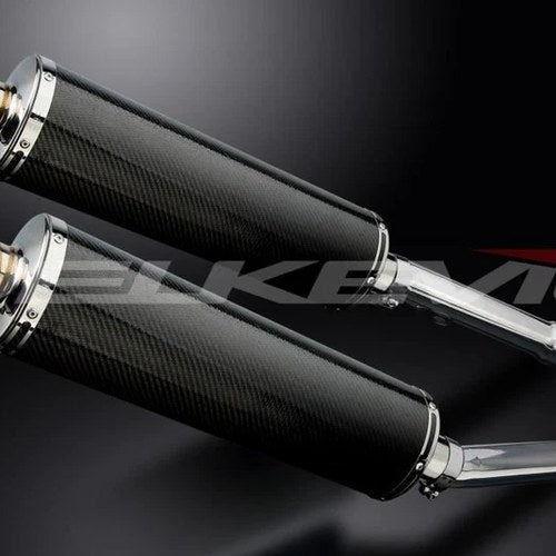 Delkevic 18" Carbon Oval Mufflers - Honda CBR1100XX Blackbird 1996-2009