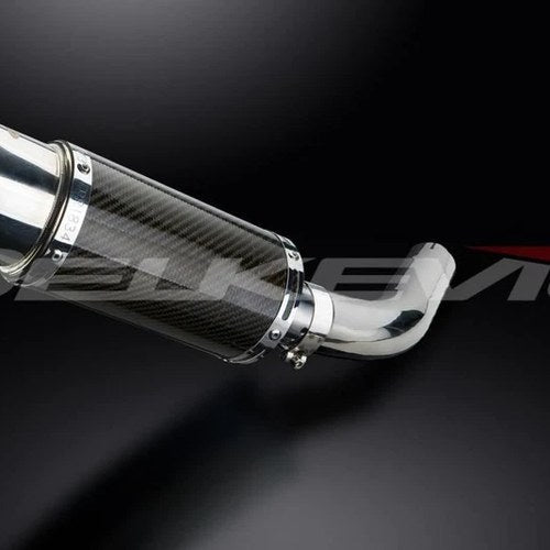 Delkevic 8" Carbon Round Muffler Slip On - Honda VFR800 Interceptor 1998-2001