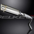 Delkevic Mini 8" Stainless Round Muffler Slip On - Honda 599 CB600F 2004, 2006