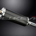 Delkevic 14" High Mount Carbon Oval Muffler - Honda VFR800 Interceptor 1998-2001