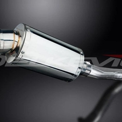 Delkevic 9" Stainless Steel Oval Muffler Slip On - Honda CBR500R 2013-2020