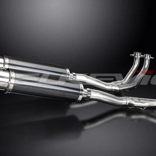 Delkevic Full 4-2 Exhaust 14" Carbon Muffler - Honda GL1000 Goldwing 1975-1978