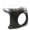 Viper Retro Cafe Racer Drag Motorcycle 1/4 Fairing - Black w/ Clear Windshield