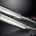 Delkevic 18" Stainless Oval Slip On Mufflers - Kawasaki ZX-14 2012-2021 Exhaust