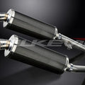 Delkevic 14" Carbon Oval Slip On Mufflers - Kawasaki ZZR1200 2002-2005 Exhaust