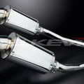 Delkevic 9" Stainless Oval Slip On Mufflers - Kawasaki ZX-14 2006-2007 Exhaust