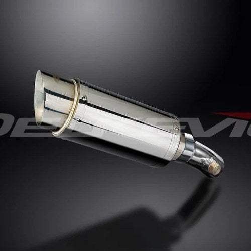 Delkevic 8" Stainless Round Muffler - Kawasaki KLE650 Versys 2006-2014 Exhaust