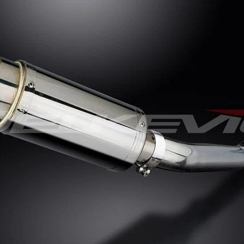Delkevic 8" Stainless Round Slip On Muffler - Kawasaki ZX-6R 2003-2004 Exhaust
