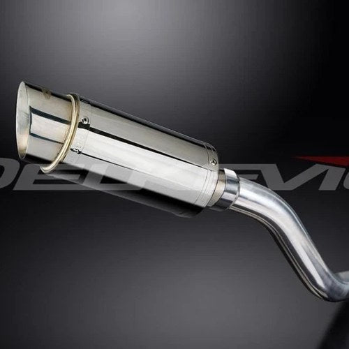 Delkevic 8" Mini Stainless Round Muffler - Kawasaki Z800 2013-2016 Exhaust
