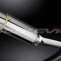 Delkevic 8" Stainless Round Slip On Muffler - Kawasaki ZX-9R 1994-1997 Exhaust