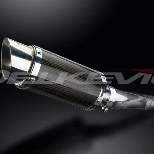 Delkevic 8" Carbon Round Slip On Muffler - Suzuki GSX-R600 2008-2010 Exhaust