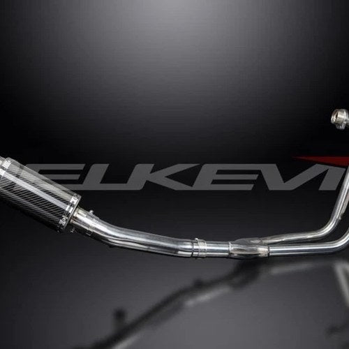 Delkevic 2-1 Exhaust System 8" Carbon Muffler - Suzuki GS500 E/F 1989-2009