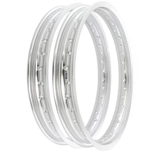 Rising Sun Silver Aluminum Rim Set - Honda CB125TT - 1990