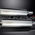 Delkevic 18" Stainless Oval SlipOn Mufflers - Triumph Legend 900 - 99-01 Exhaust