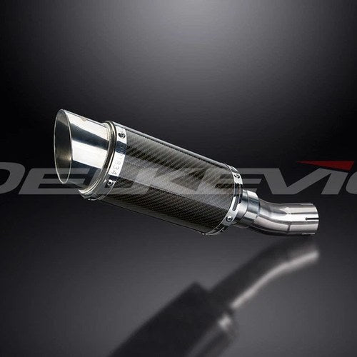 Delkevic 8" Carbon Fiber Round Muffler Triumph Street Triple 675 - 13-16 Exhaust
