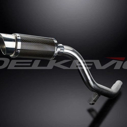 Delkevic 8" Carbon Fiber Round Muffler - Triumph Tiger Explorer 1200 - 12-21