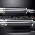 Delkevic 14" Carbon Fiber Round Mufflers - Triumph Legend 900 DL - 99-01 Exhaust