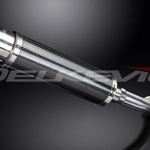 Delkevic 14" Carbon Fiber Round Stubby Muffler - BMW - F800S/ST - 06-14 Exhaust