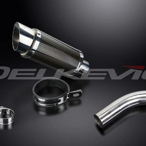 Delkevic 8" Mini Carbon Fiber Round Slip-On Muffler - BMW F800S - 06-08 Exhaust