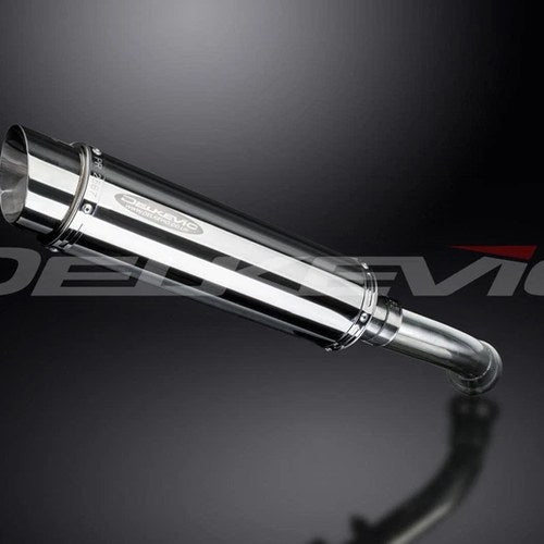 Delkevic 14" Stainless Steel Round Slip-On Muffler - BMW K1200S - 05-08 Exhaust