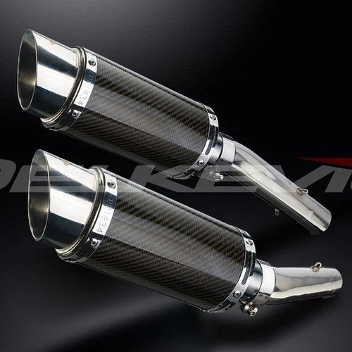 Delkevic 8" Carbon Fiber Round Mufflers Aprilia Rsv 1000 R Factory 03-10 Exhaust