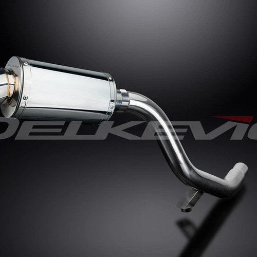 Delkevic 9" Stainless Oval Muffler - Triumph Tiger Explorer 1200 - 12-21 Exhaust