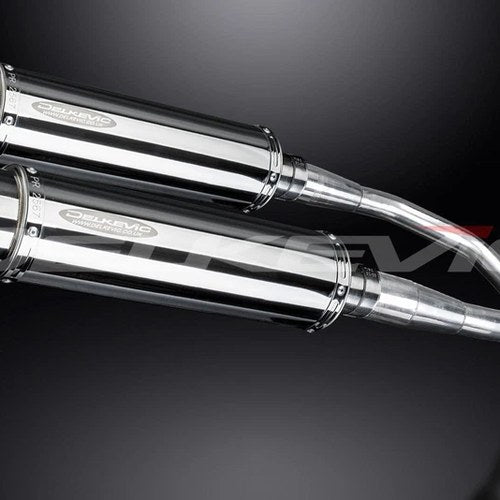 Delkevic 14" Stainless Steel Round Mufflers - Honda CB900 - 2002-2007 Exhaust