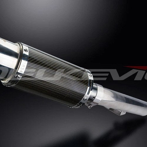 Delkevic 8" Carbon Fiber Round Muffler - Honda CBR600F4 - 1999-2000 Exhaust