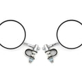 Set of 2 Universal Chrome 4" Clamp-On Mirrors - Short Stem Motorcycle Kawasaki